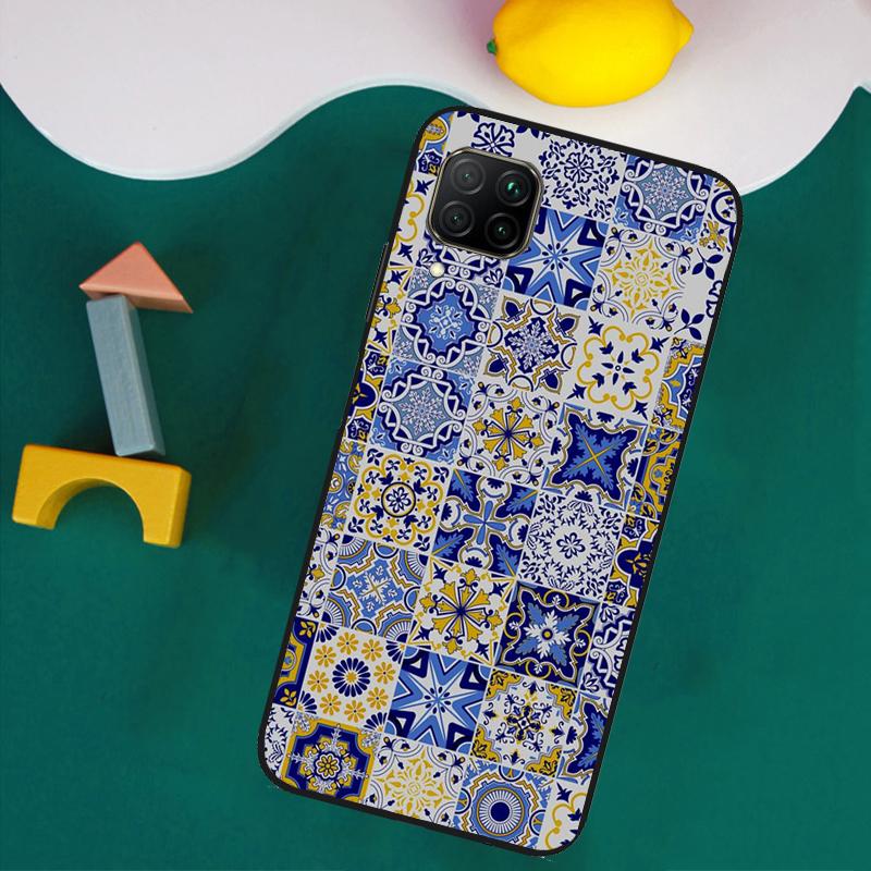 Boho Tile Mosaic Aesthetic For Huawei Nova Y73 Y72 Y70 Y90 Y60 Y61 Y91 12s 12i 11i 8i 9 10 SE P40 Lite P30 P60 Pro Case