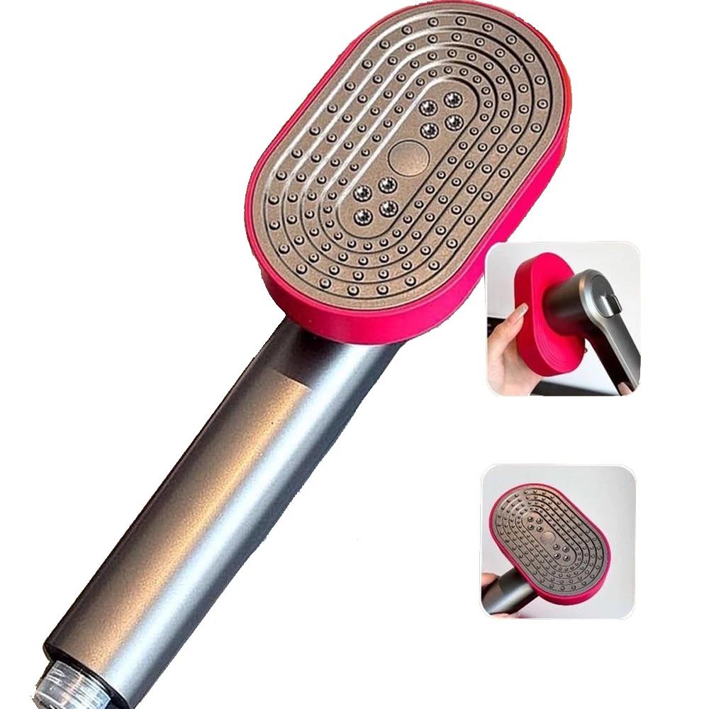Handheld Shower Head 360° Rotation 4 Modes High Pressure Spray Nozzle Big Panel Large Flow ShowerHead Water Saving Filter