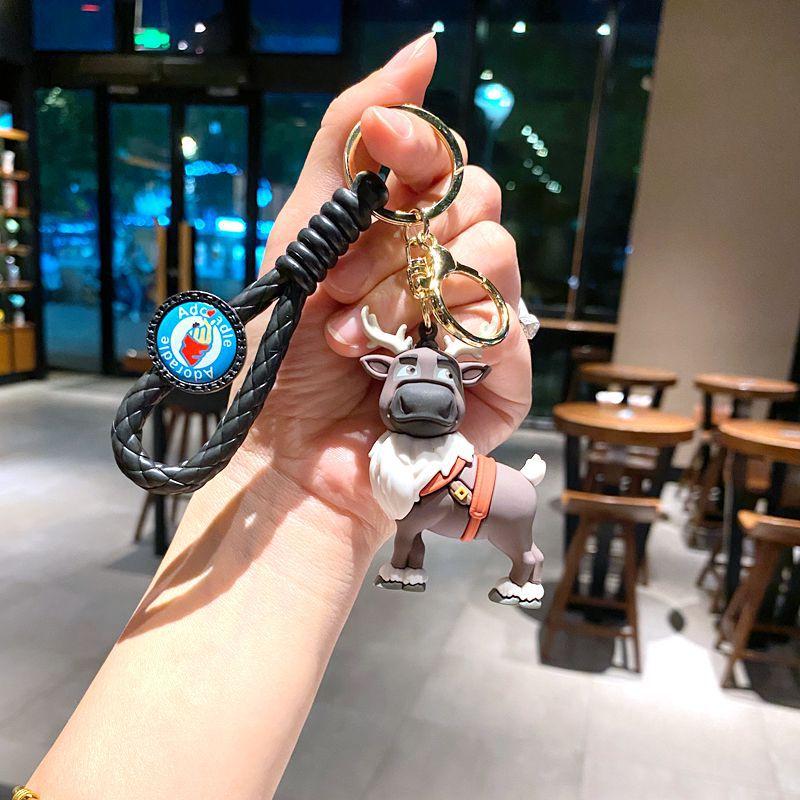 

Cartoon Anime Figure Keychain Gummed Girl Princess Keyring Cute Snow White Alice Car Key Chain Toys Gift