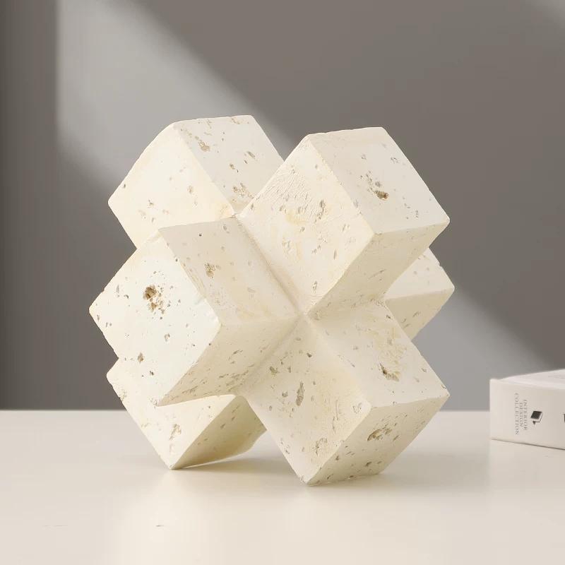 Resin Geometric Sculpture Accessories Items Home Livingroom Entrance Statue Decoration Hotel Store Desktop Figurines Ornaments