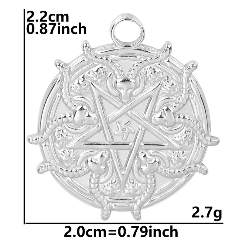 Silver Color Satan Charm Pentagram Star Moon Accessories Witch Celtic Knot No Fade DIY Stainless Steel Charms For Jewelry Making