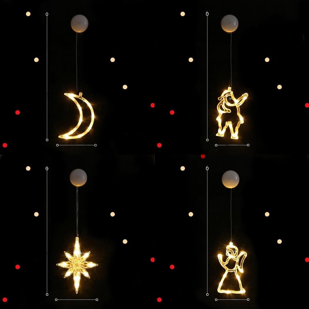 Seasonal Christmas Pvc Sucker Lights Reindeer Moon Snowflake Holiday Decor Party