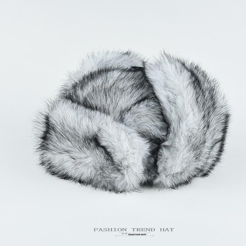 Faux Mink Fleece Winter Hat Men Women Warm Windproof Ear-Protecting Beanie With Long Plush Fur Large Head Size