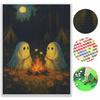 Halloween Diamond Painting Kit Cute Glowing Spirits Bonfire Camping Handmade Diy Painting Home Decoration Painting