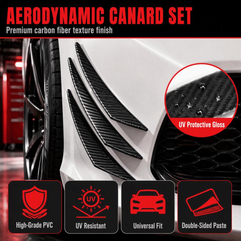 6PCS PVC Car Bumper Fin Universal Car Spoiler Lip Sleek Car Diffuser Valance Bumper Outer Upgrade
