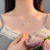 Light Luxury Diamonds Cross Pearl Necklace for Women with High Luxury and Small Design Sense Collar Chain