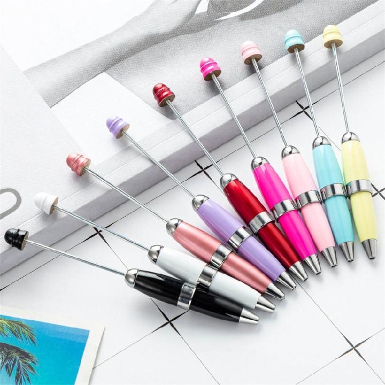 6x 1.0mm Writing Pen Beadable Ballpoint Pen Creative DIY Beaded Pen for Student