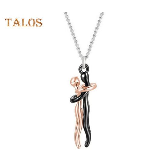 Halskette mit umarmendem Paar, romantisches Liebessymbol, Umarmungskette, Valentinstag, Jahrestag, Geschenk für Ehefrau und Freundin, Dating, Alltagskleidung, Halsschmuck