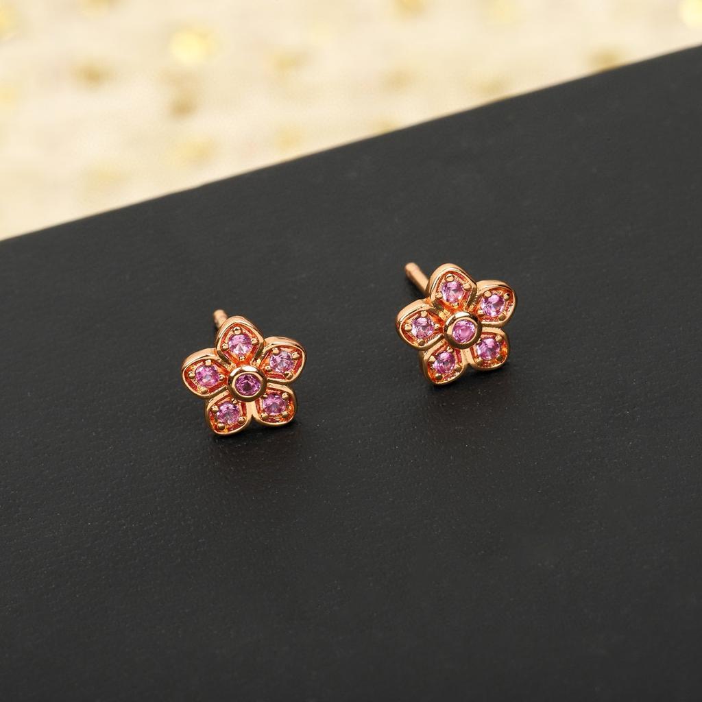 New Hot Brand Vintage Earrings for Women Luxury Jewelry Fashion Diamond Pink Flower Designer Eardrop 925 Sliver Stud Earrings