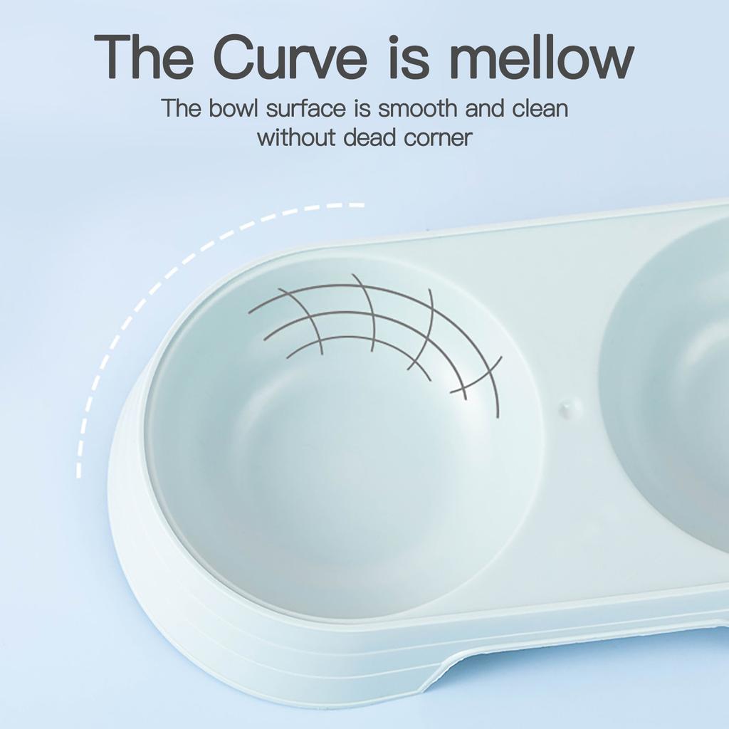 Pet Double Bowl  Concise Candy Color One Bowl  Purpose Pet Bowl