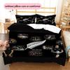All Blacks Pattern Bedding Home Decoration Birthday Gift (1 * duvet cover + 2 * pillowcase, without core)
