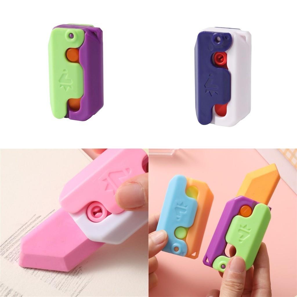 New Cartoon 3d Gravity Carrot Eraser Toy For Students Creative Stationery To Release Stress Purple Shell)