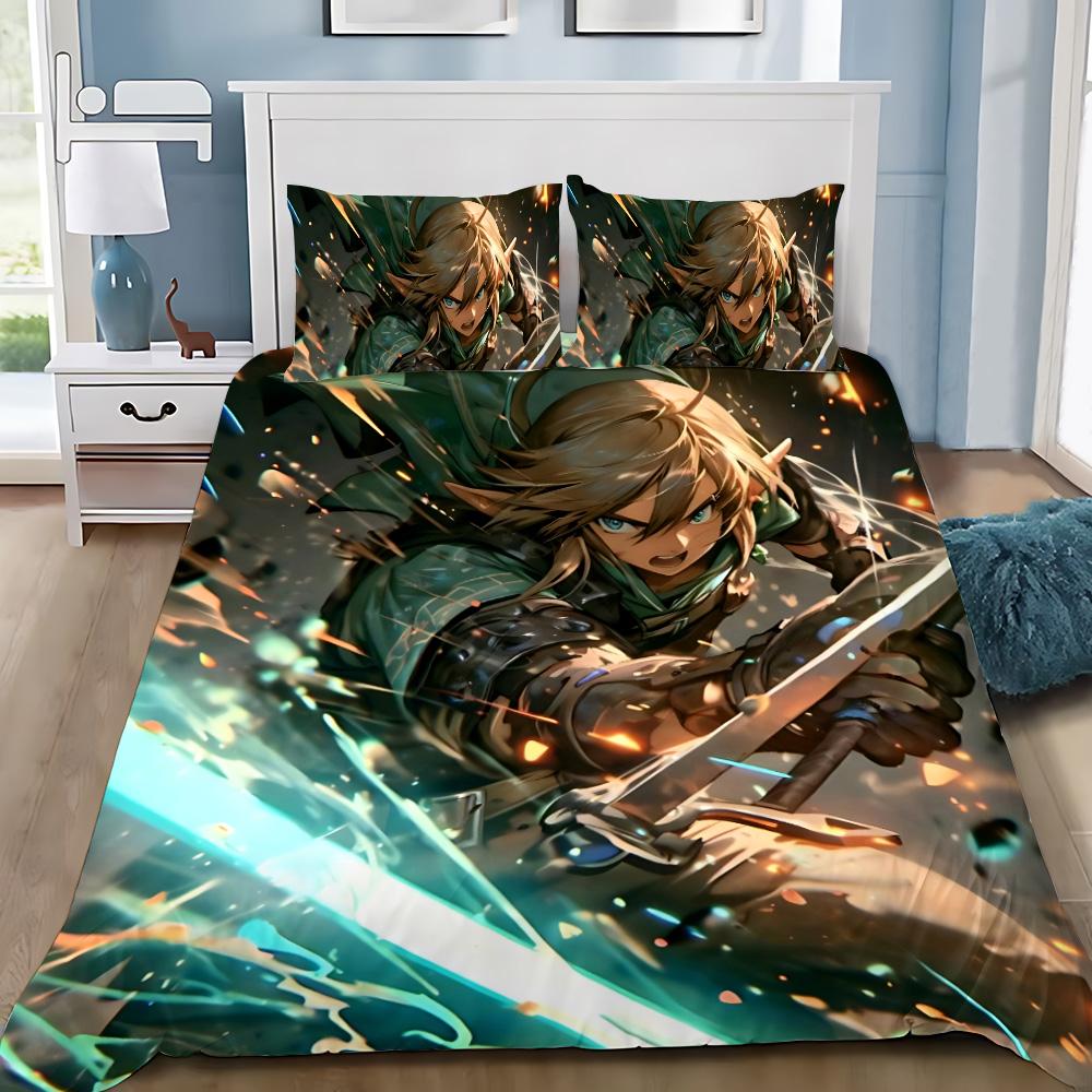 Games Z-Zeldas Of Legends Duvet Cover Pillowcase Game Scene Print Bedding Set Adult Boy Bedroom Decoration Single Double Siz