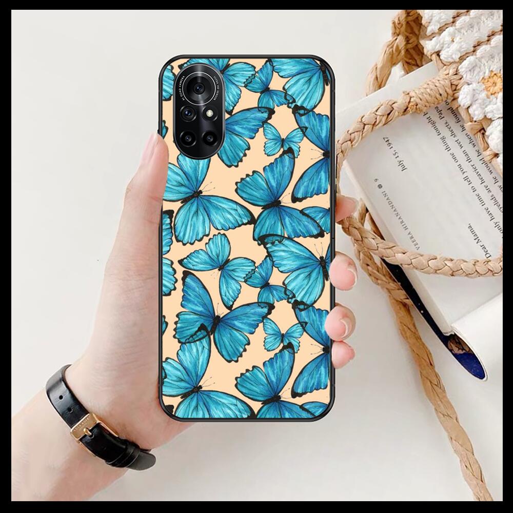 Schöne Schmetterlingsmuster Klare Handyhülle Für Huawei Honor 20 10 9 8A 7 5T X Pro Lite 5G Schwarz Etui Coque Hoesjes Comic Fas