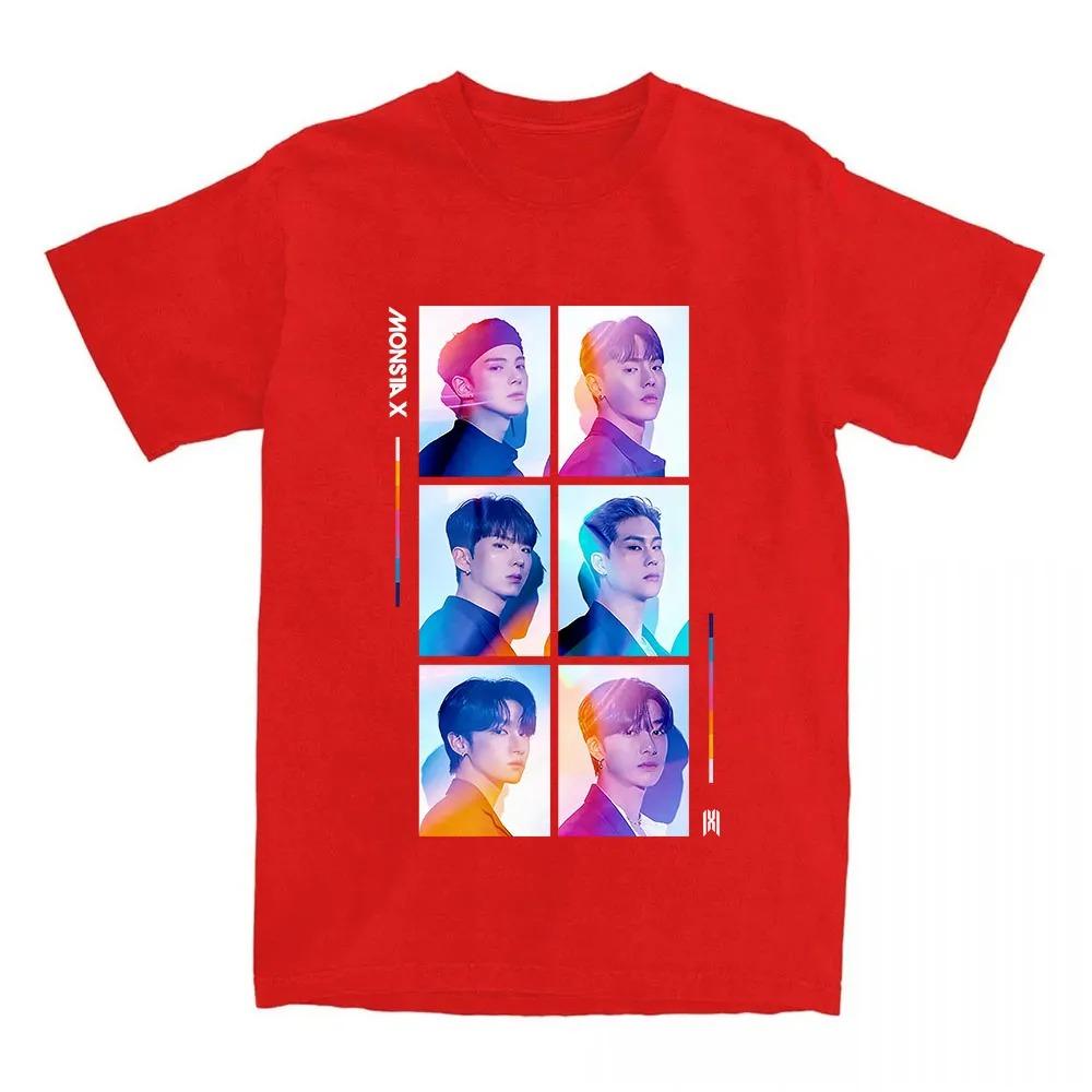 2026 MONSTA XX Foto Design Druck T-Shirt Unisex Streetwear Baumwolle Rundhals Damen_Herren T-Shirts Sommer Locker Koreanische Band Grafik T-Shirt