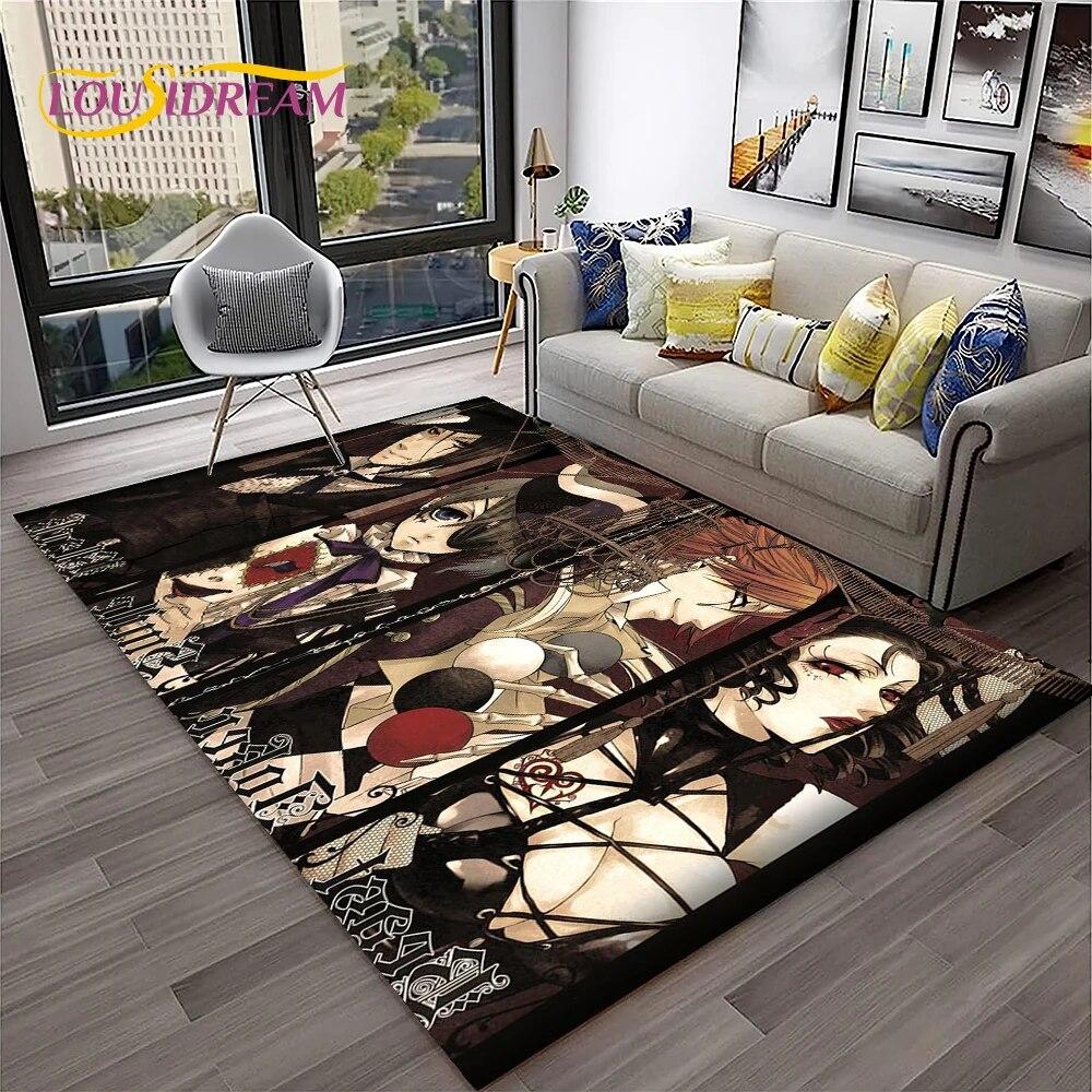 Cartoon Black Butler Anime 3D Carpet Rug for Home Living Room Bedroom Sofa Doormat Decor,kids Play Area Rug Non-slip Floor Mat