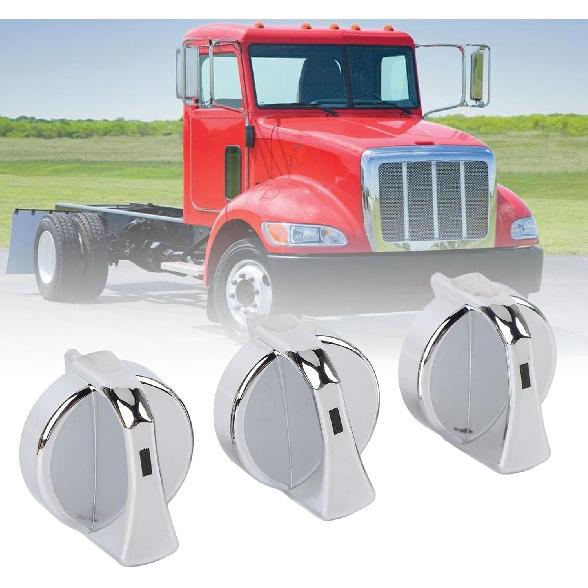 3Pcs AC Heater Control Knobs, AC Heater Blower Fan Control Knobs 121-0001-000 702-5401 Replacement for Peterbilt 330 335 357 367 375 378 379 384 386