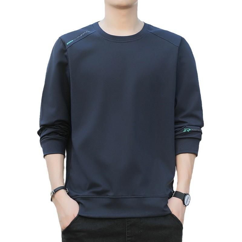 Sweater Men'S Spring And Autumn Crew Neck Pullover Comfortable Bottom Shirt Youth Versatile Large Size Sports Casual Top