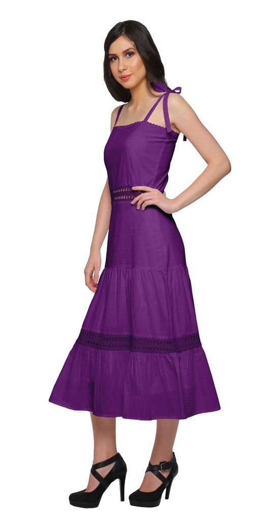 Moomaya Solider verstellbarer Schultergurt Damen Lässiges ärmelloses langes Kleid