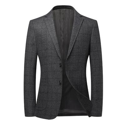 Plaid Suit Men's Autumn and Winter New Slim-fitting Elastic Men's Casual Small Suit Men