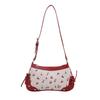 Autumn Cherry Print Shoulder Handbag for Girls: Fashionable Texture & Trendy Design