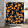 Halloween Pumpkin Cat Black Shower Curtain Halloween Decorative Polyester Bathtub Liner Home Decoration 28x76 Inches