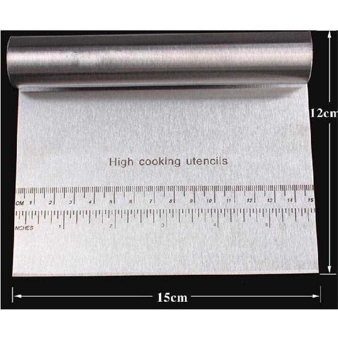 Stainless Steel Smoother Edge Cake Scraper Pizza Dough Scraper Cutter Kitchen Flour Pastry Ice Cream Cake Tool Scale