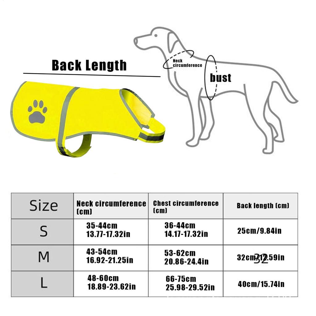 Reflective Vest For Dogs Dog Vest For Night Walking Waterproof High Visibility Pet Service Training Apparel For Security Walking