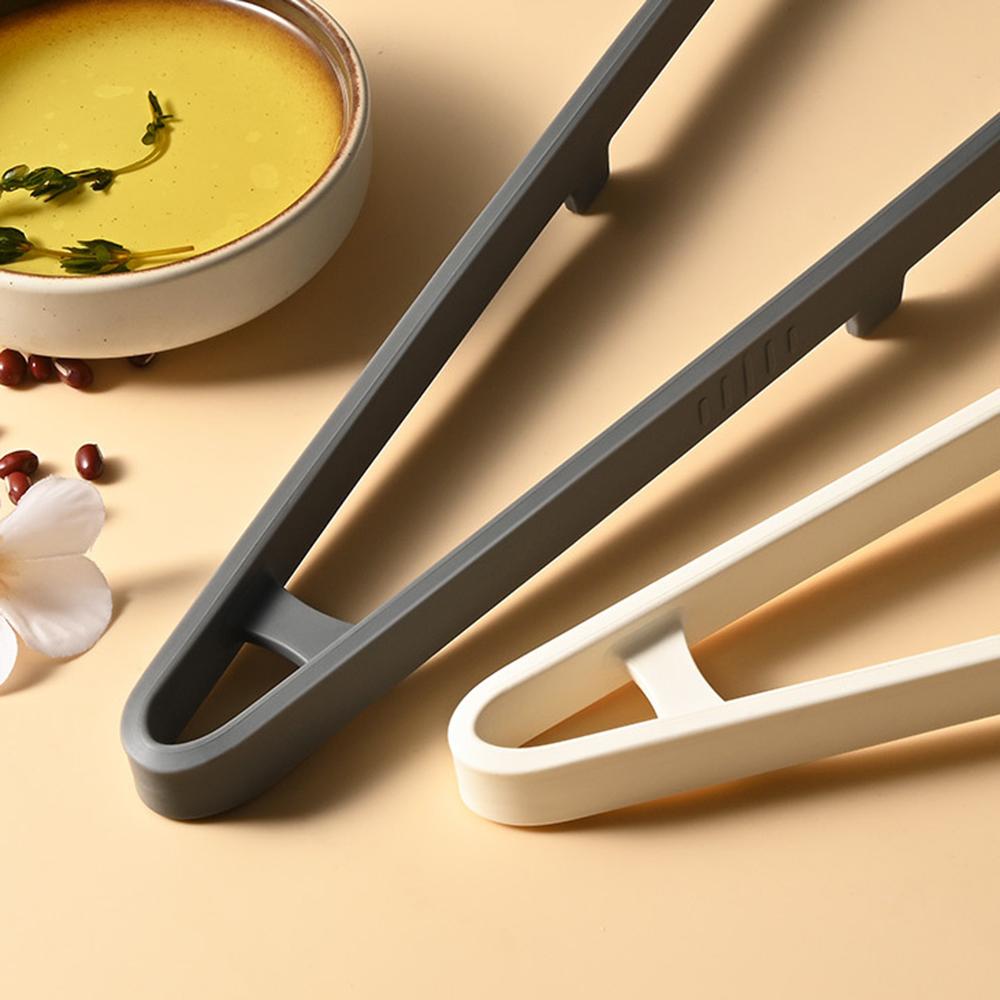 1PC Kitchen Anti-Heat Bread Tongs, High-Temperature Resistant One-Piece, Tripod Silicone Barbecue Tongs