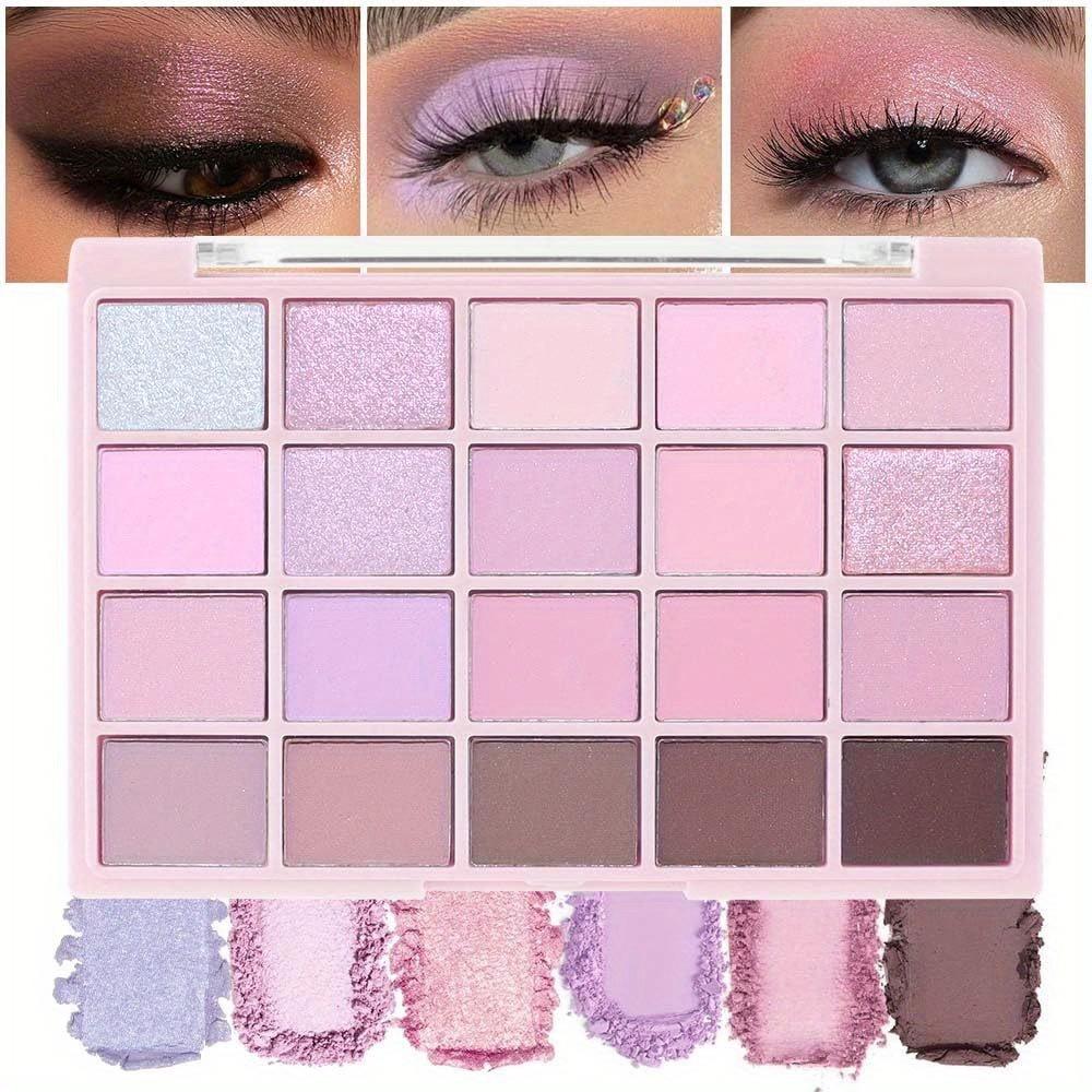 Spring 20-Color Eyeshadow Palette, Pearlescent Matte Vermicelli Brown Light Makeup Nude Pseudo Plain Face Plate, Waterproof, Sweatproof Eyeshadow