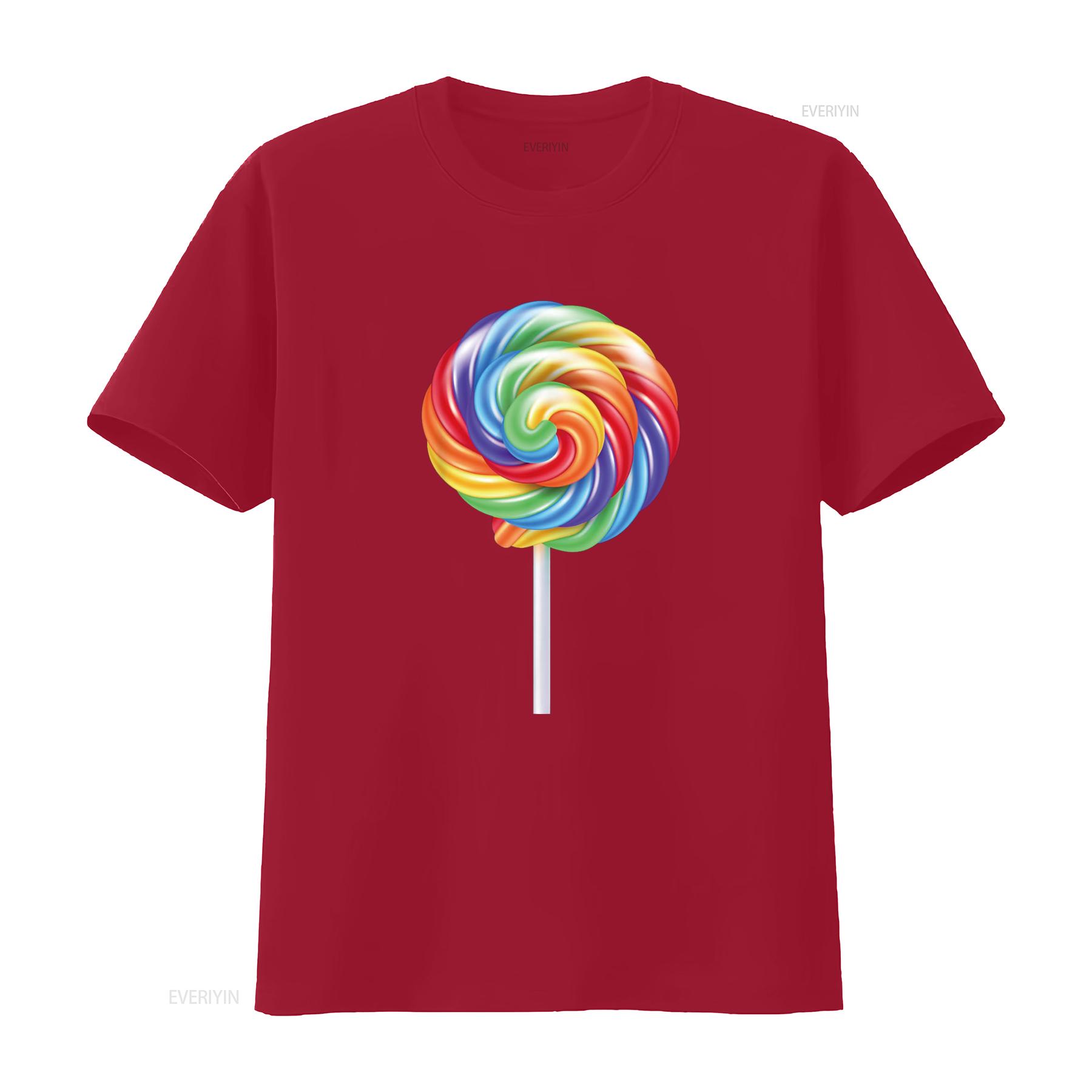 Lollipop Rainbow Sucker Candy Costume Halloween T Shirt vintage Washed Top For Everyday Wear Versatile Stylish streetwear homme S