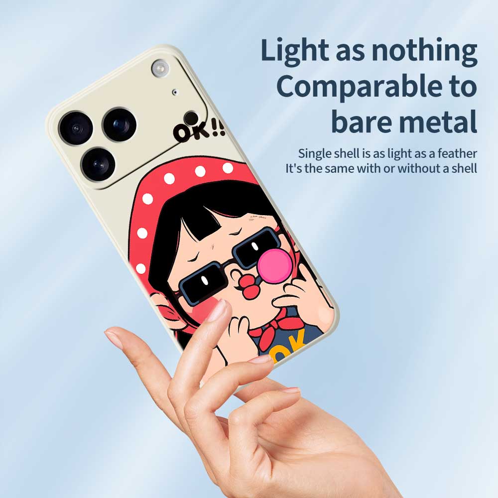 For iPhone 17 Pro Max Case Cute Kid Pattern Printing Straight Edge TPU Phone Back Cover