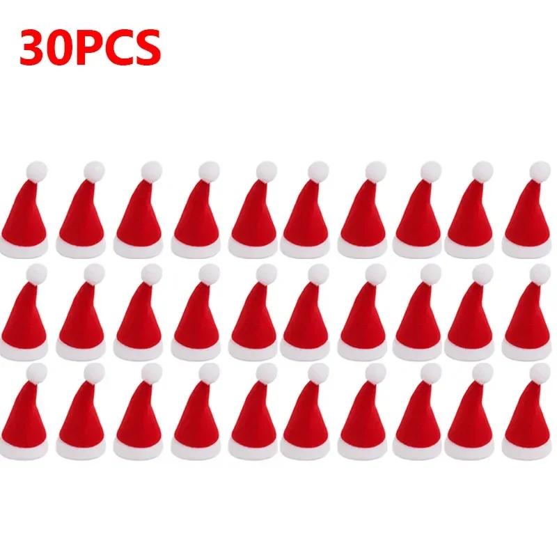 Mini Wine Bottles Cover Santa Hat Lollipop Caps Fork Knife Cutlery Bag Christmas Tableware Holder for Home Xmas Party Decoration
