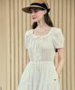 NONLOCAL Sophia Ribbon Shirring Banding Dress - White