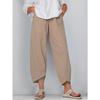 Pantaloni de vară pentru femei cu talie elastică din bumbac, largi, casual