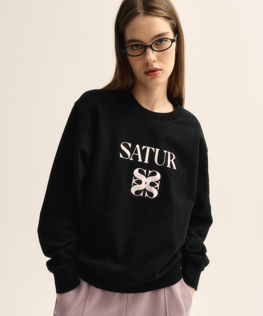 Seteo Classic Logo Sweatshirt Black Pink