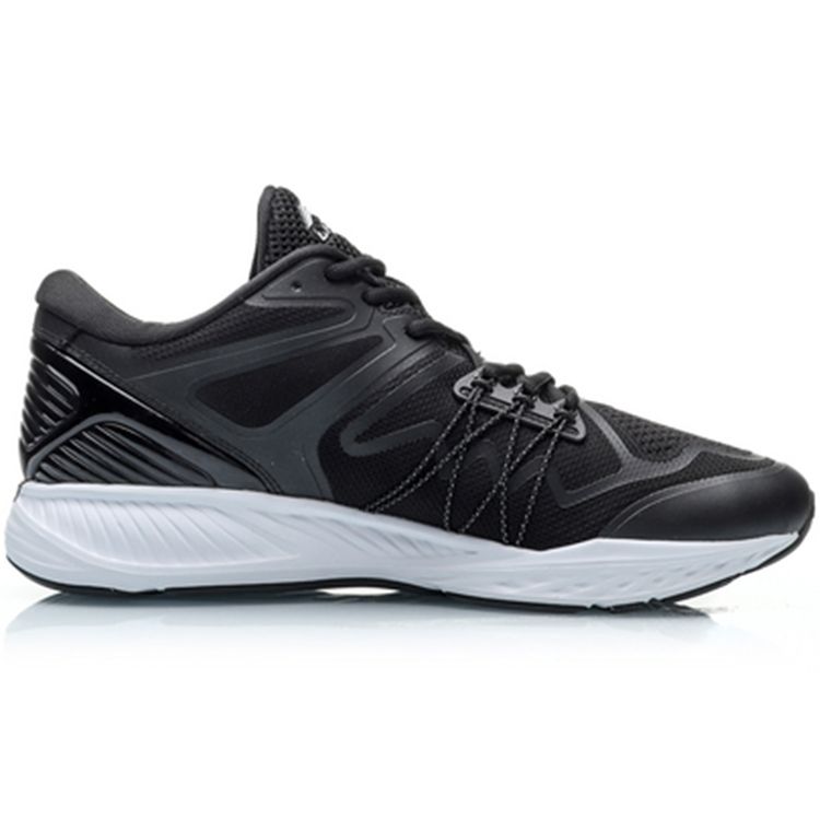 Li-Ning Shock Absorbing Non-Slip Durable Low-Top Running Shoes Men Sneakers Black White ARHP233-1