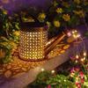 Solar Kettle Light: Outdoor Garden Decoration with Wrought Iron Water Sprinkler