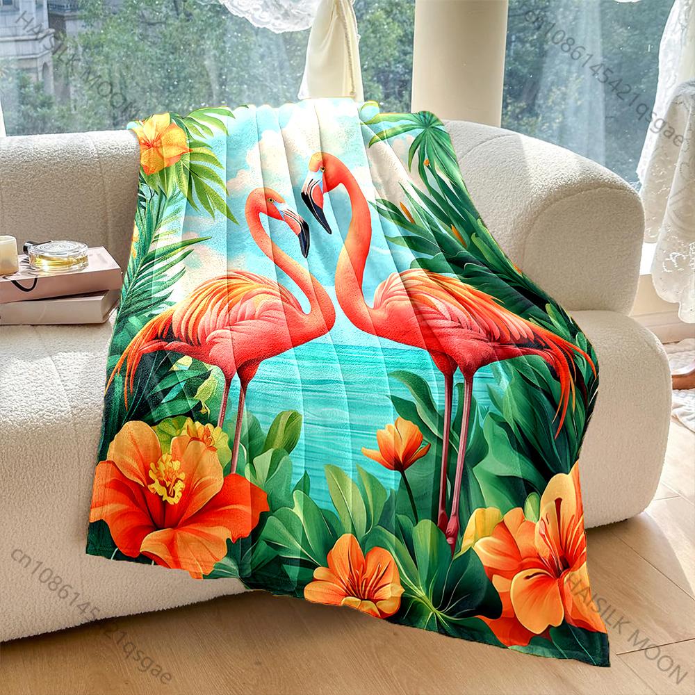 Coperta Estiva con Stampa di Fenicotteri Calda Morbida Lusso Regali per Bambini Adulti Adatta per Casa Divano Letto Viaggio Camper Multitaglia
