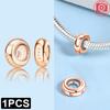 Charm Bead Charms copper Authentic Certified Blue Zircon Heart Bead Charms Jewellery Valentines Day Gift Diy Accessories Material
