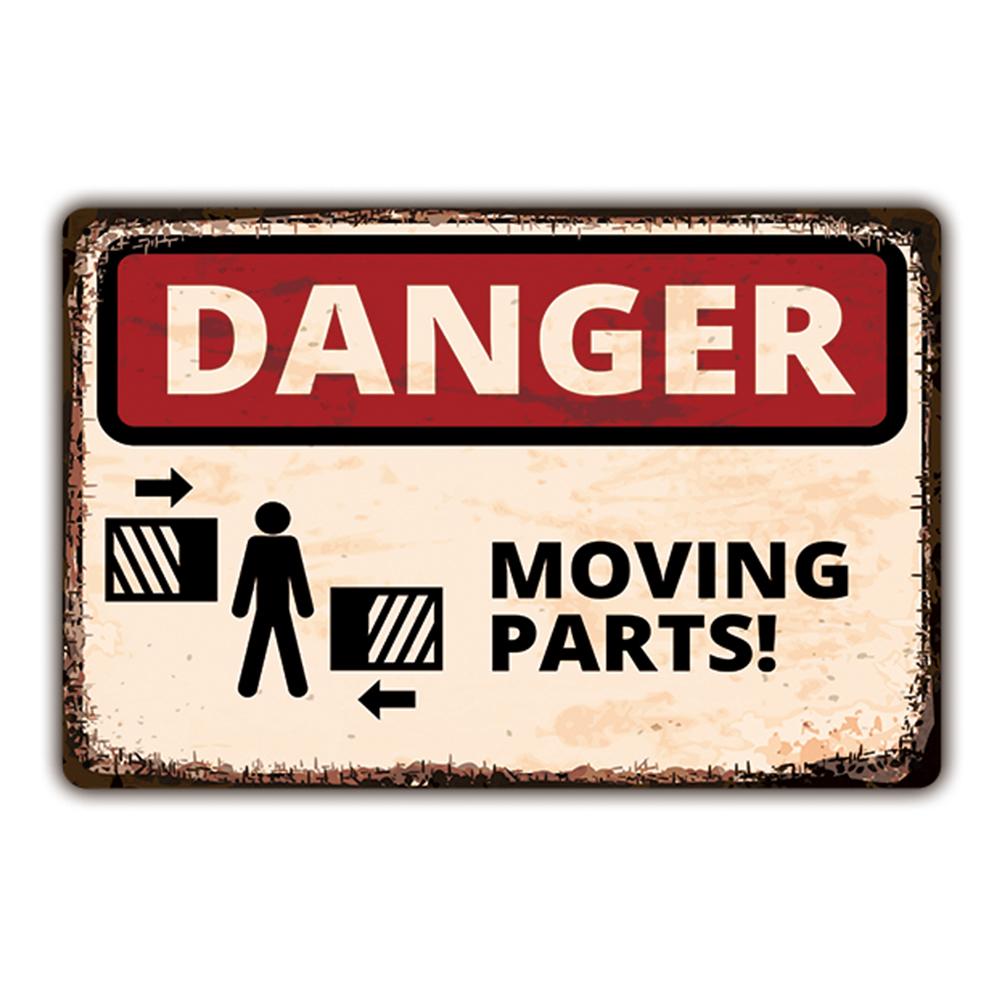 IBOOWU Danger DUST HAZARD Vintage Poster Retro Metal Tin Signs Wall Decor HIGH VOLTAGE Beware Warning Plaques