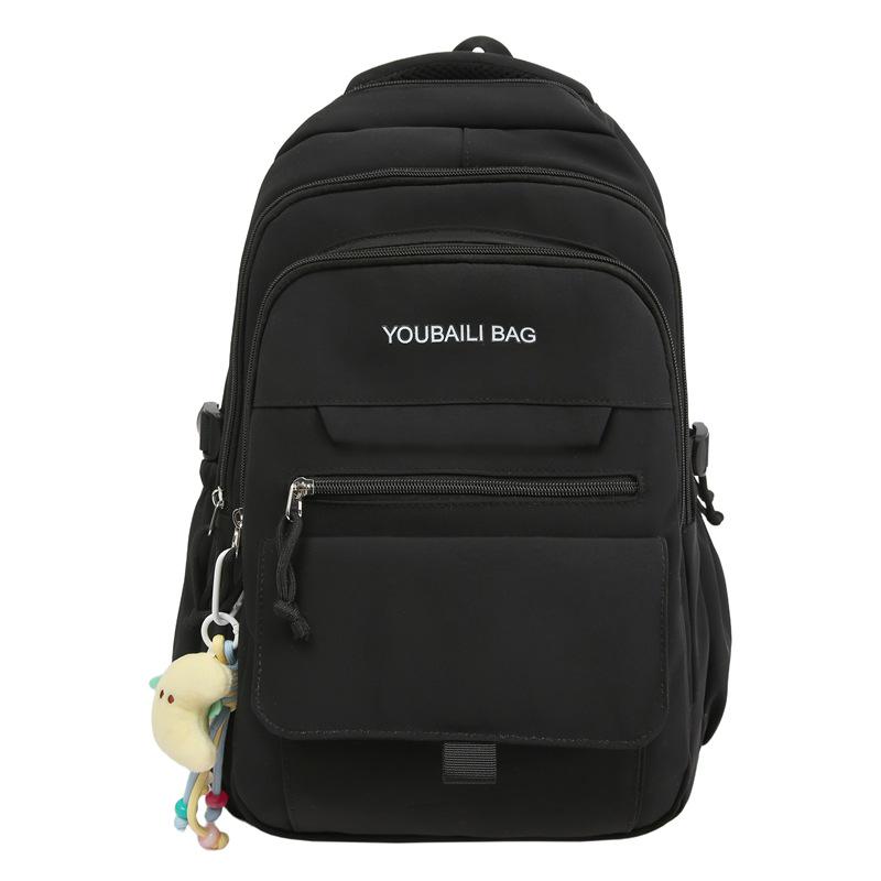 Versatile Candy Color Backpack: Lightweight, Spacious Double Shoulder Bag for Middle and High School Students