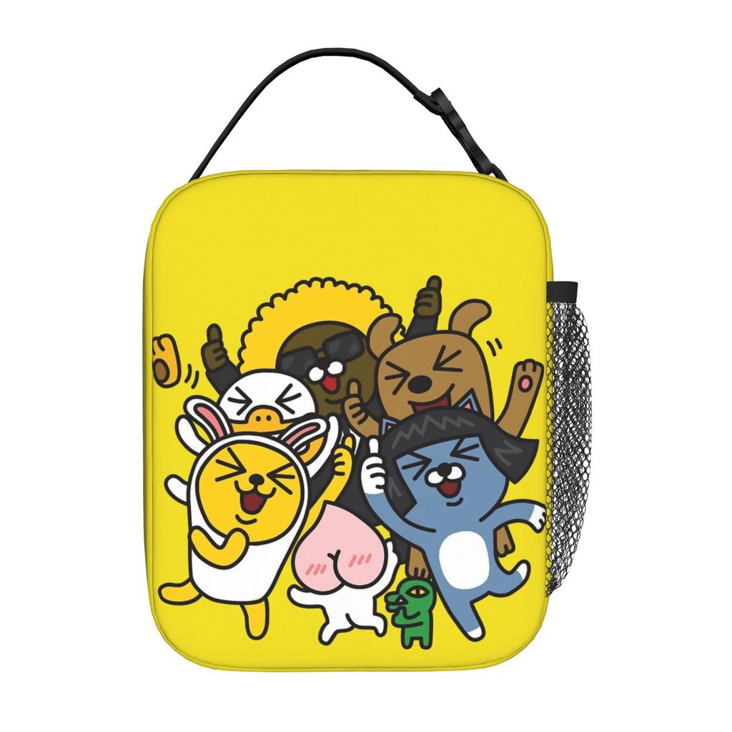 K-Kakao F-Friends Hello! Ryan Insulated Lunch Bag Leakproof Meal Container Cooler Bag Tote Lunch Box Picnic Food Handbags