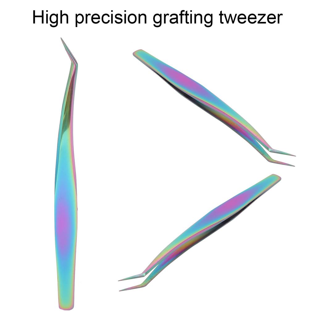 Curved Tip Eyelash Tweezers Stainless Steel Grafting Lash Extension Tweezer Nipper