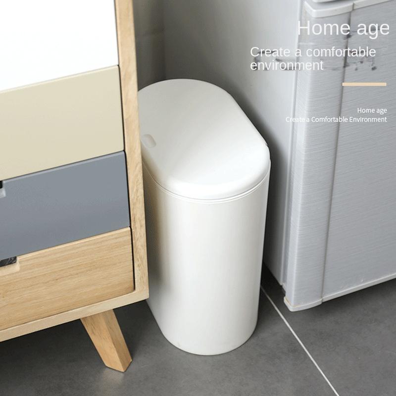 8L Creative and Practical Push-type Trash Can Household Kitchen Bathroom Classification Storage Bucket Round Seam Is Convenient