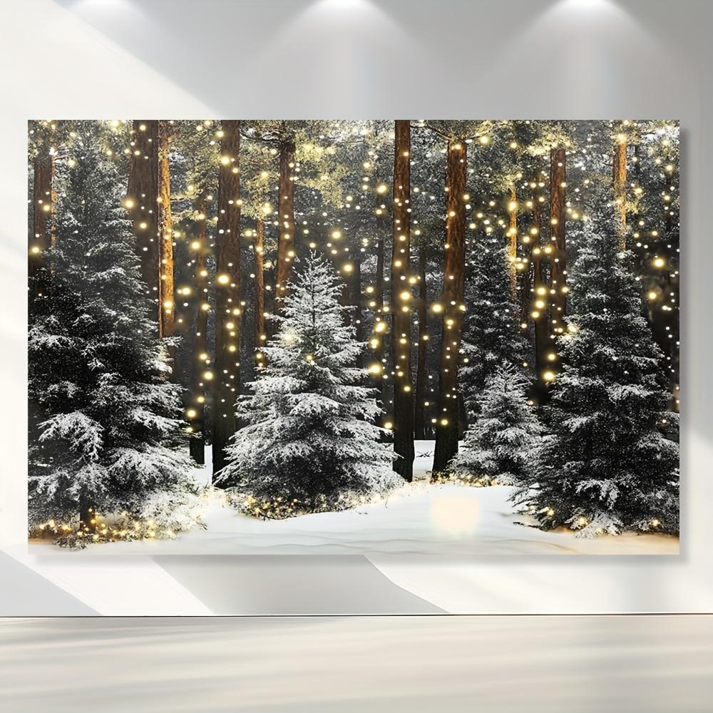 Brazi de Crăciun Iarnă Câmp de Zăpadă Decorațiune Fundal Iarnă Fundal pentru Fotografie Decorațiuni Pentru Studio Foto Cabină Foto Petrecere de Crăciun