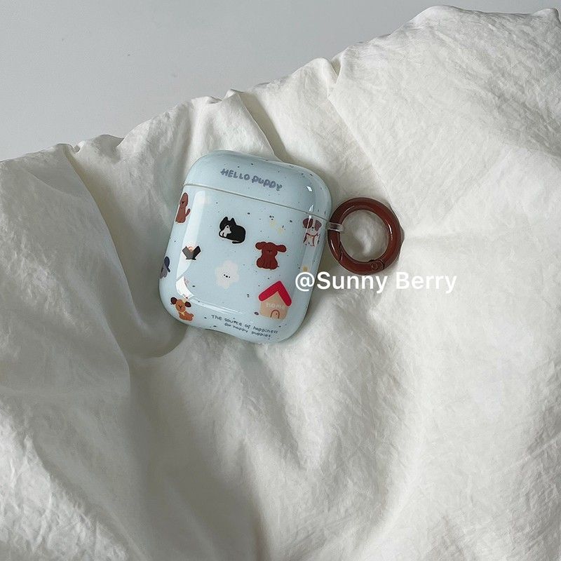 

Splash-Ink Cream Blue Dog House for Airpodspro Bluetooth Earbuds Case Airpods2/3 Protective Case Soft Case for Apple Second Generation Earphone Case airpods pro2 pro2 and pro Neutral