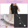 Fashion Ol Geometric Alloy Long Necklace With Pearl Tassel Pendant For Women