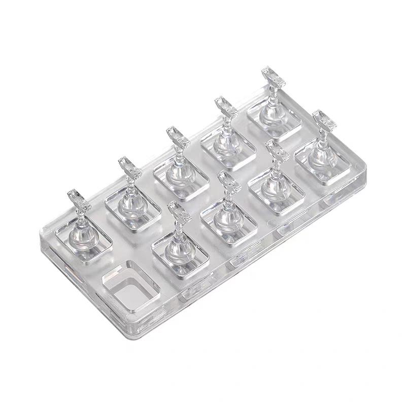 Transparent Chess Piece Acrylic Nail Art Practice Stand (Magnetic-Free)