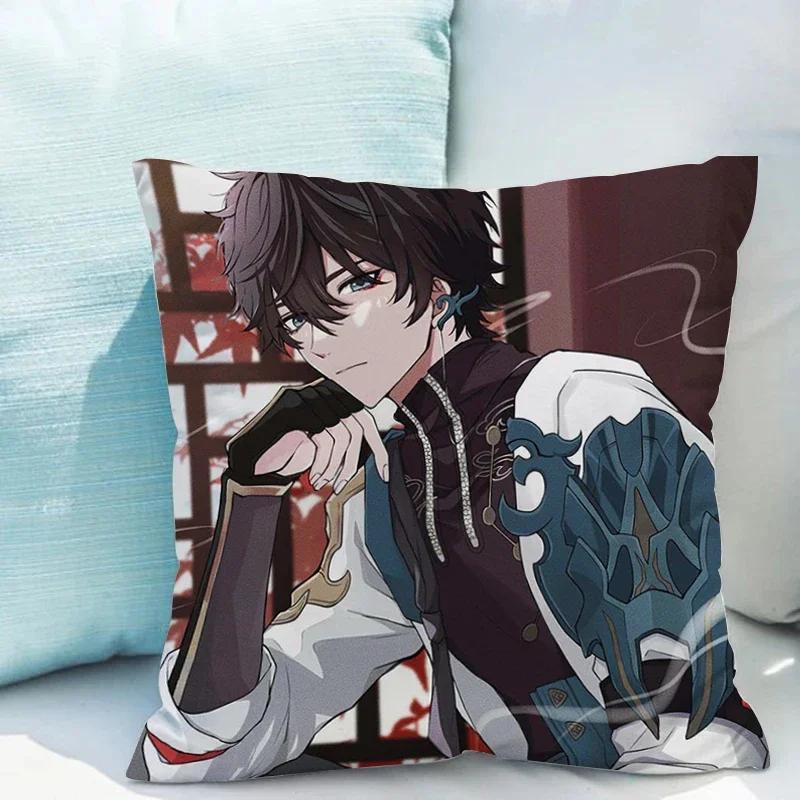 Honkai Star Rail X Cushions Covers Double-sided Printing Cushion Cover X Short Plush Decoration Living Room Car Sofa